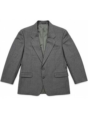 Pierre Balmain Mens 44 Tall Gray Glen Plaid 100% Virgin Wool Blazer Sport Coat